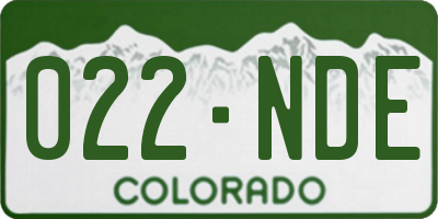 CO license plate 022NDE