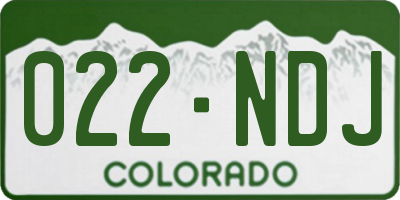 CO license plate 022NDJ