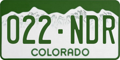 CO license plate 022NDR