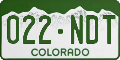 CO license plate 022NDT