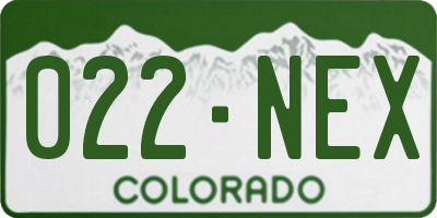 CO license plate 022NEX
