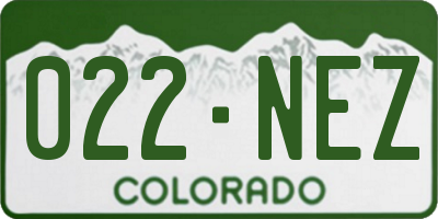 CO license plate 022NEZ