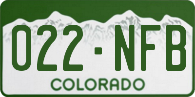 CO license plate 022NFB