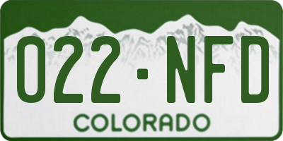 CO license plate 022NFD