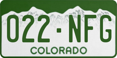 CO license plate 022NFG