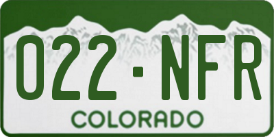 CO license plate 022NFR
