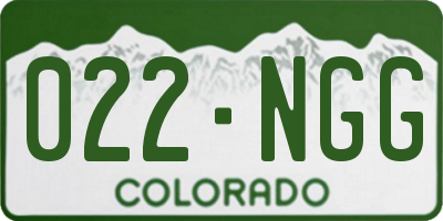 CO license plate 022NGG