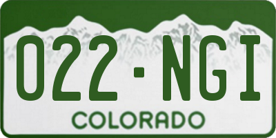 CO license plate 022NGI