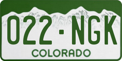 CO license plate 022NGK