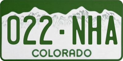 CO license plate 022NHA