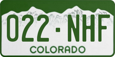 CO license plate 022NHF
