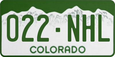 CO license plate 022NHL