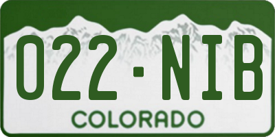 CO license plate 022NIB