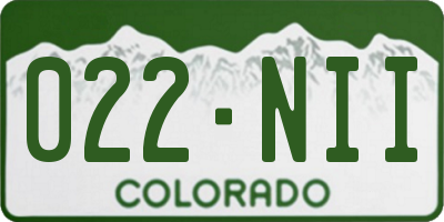 CO license plate 022NII