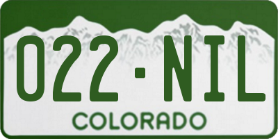 CO license plate 022NIL