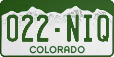 CO license plate 022NIQ