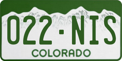 CO license plate 022NIS