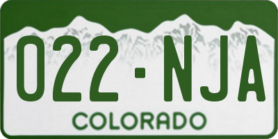 CO license plate 022NJA