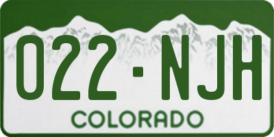 CO license plate 022NJH