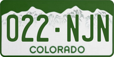 CO license plate 022NJN