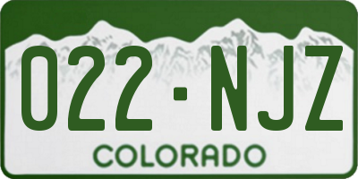 CO license plate 022NJZ