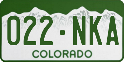 CO license plate 022NKA