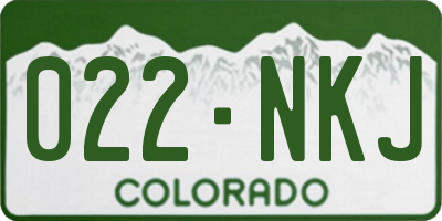 CO license plate 022NKJ