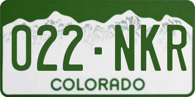 CO license plate 022NKR