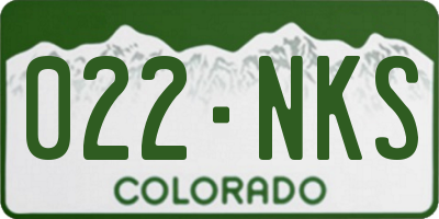 CO license plate 022NKS