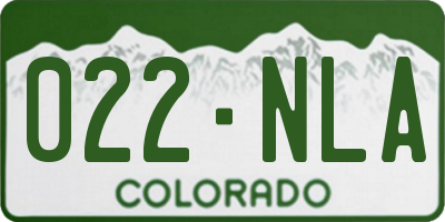 CO license plate 022NLA