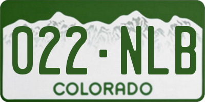 CO license plate 022NLB