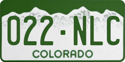 CO license plate 022NLC