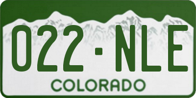 CO license plate 022NLE