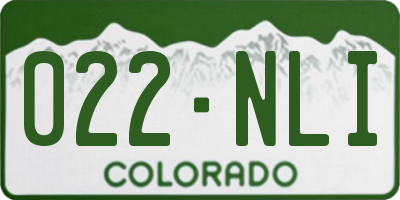 CO license plate 022NLI