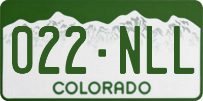 CO license plate 022NLL