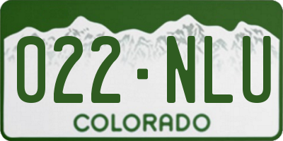 CO license plate 022NLU