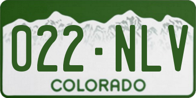 CO license plate 022NLV