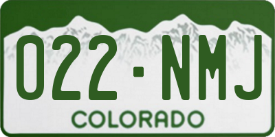 CO license plate 022NMJ