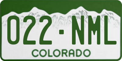 CO license plate 022NML