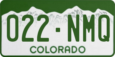 CO license plate 022NMQ