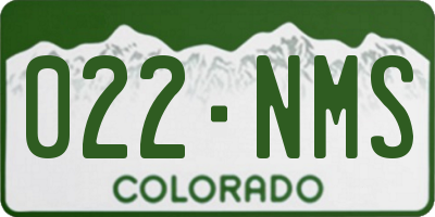 CO license plate 022NMS