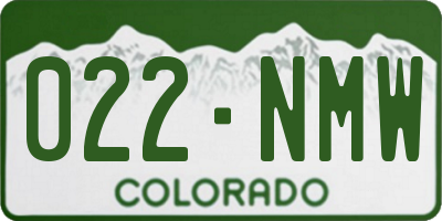 CO license plate 022NMW