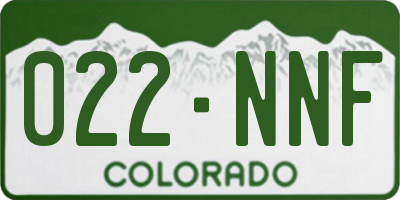 CO license plate 022NNF