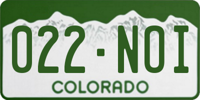 CO license plate 022NOI