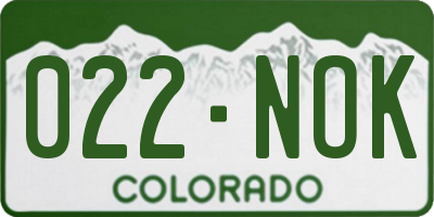CO license plate 022NOK