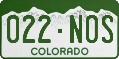 CO license plate 022NOS