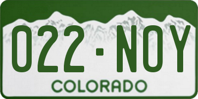 CO license plate 022NOY