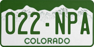 CO license plate 022NPA