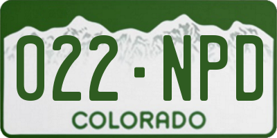 CO license plate 022NPD