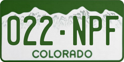 CO license plate 022NPF